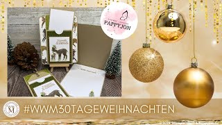 Schieberkarte Tierisch schöne Feiertage  DIY  WWM30TageWeihnachten  Tut  Step by step Anleitung [upl. by Hgielsel356]