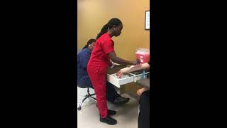 Phlebotomy Technician Student Drawing Blood [upl. by Vas]