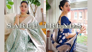 Latest Trends amp Designs in Banarasi Sarees  Styling Tips [upl. by Bernita]