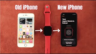 How to Pair Existing Apple Watch to New iPhone Restore From Backup [upl. by Xyla]