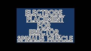 Electrode placement for erector Spinalis muscle [upl. by Assenal241]