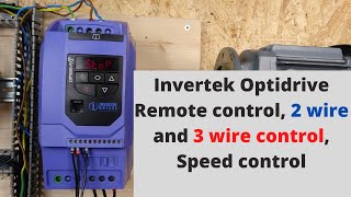 Invertek Optidrive E2E3 remote control 2 wire and 3 wire control speed control  English [upl. by Ahsiaa653]