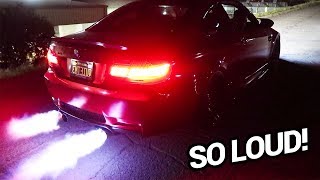 BMW E92 M3 LOUD Exhaust Install HUGE FLAMES [upl. by Akihdar]