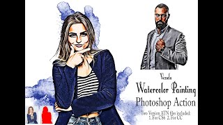 Vexels Watercolor Painting Photoshop Action [upl. by Layol]