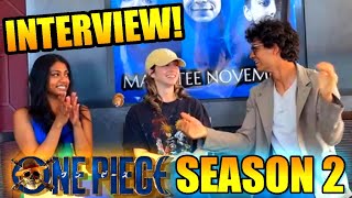 One Piece Live Action Season 2 Interview with Luffy Nami amp Vivi Inaki Charithra amp Emily Rudd [upl. by Joye]