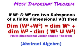 Finite dimensional vector spaces Theorem proof in hindi 🔥 [upl. by Wilburt]