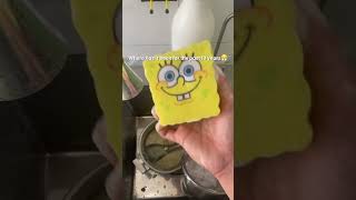 Where😭 locschen spongbob sponges wash dish kitchen washing fyp dishes [upl. by Enyalaj]