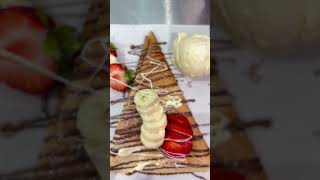 Thin and flavourful 😍🤩 icecream crepe dessert manchester uk waffleisland food shorts [upl. by Anaynek]