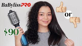 BaBylissPRO Nano Titanium Oval Ionic Hot Air Brush on Curly Hair  Worth Buying [upl. by Atiroc]