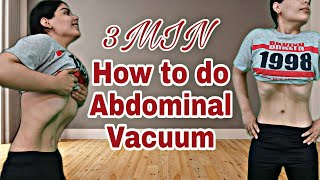 3 min how to do abdominal vacuum  abdominal vacuum  stomach vacuum  how to do stomach vacuum [upl. by Meneau]