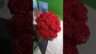 Rose flower bouquet 💐 flowers diy artist craft yt shorts ytshorts [upl. by Akcire]