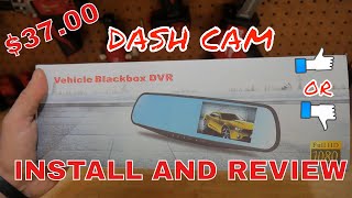 AmazonDash cam install and review 1080p dual camera rear view mirror display [upl. by Draneb]