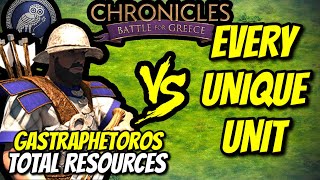 GASTRAPHETOROS vs EVERY UNIQUE UNIT Total Resources  AoE II Definitive Edition [upl. by Adierf997]