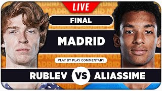 RUBLEV vs AUGER ALIASSIME • ATP Madrid 2024 Final • LIVE Tennis PlaybyPlay Stream [upl. by Lienad947]