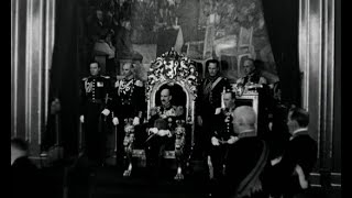 King Haakon VII of Norway opens the parliament year unknown late 1930s [upl. by Eilrahc]