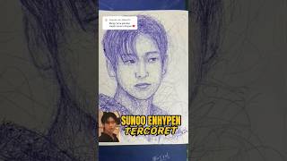 Menggambar Wajah Sunoo Enhypen scribbleart sunoo enhypen kpop [upl. by Reisch]