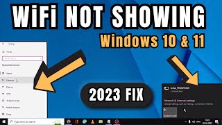 Fix WiFi Not Showing in Settings On Windows 10  Fix Missing WiFi in 2023 [upl. by Kiki849]