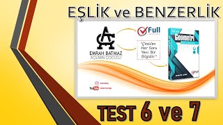 EŞLİK ve BENZERLİK TEST 6 ve 7 FULL MATEMATİK YAYINLARI 2020EvdeKal evdekaltürkiye bizbizeyeteriz [upl. by Aryn]