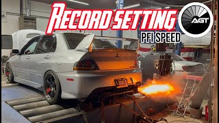 Evo9 breaking the record on two Dyno’s then adds rolling anti lag PFI Speed [upl. by Norod]