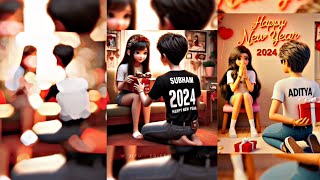 Happy New Year 2024 TShirt Name Video Editing  Happy New Year Couple Name Video Editing [upl. by Ielak411]