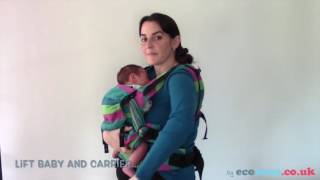 Breastfeeding in Sling Buckle baby carrier or SSC Emeibaby with newborn [upl. by Icats]