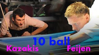 Alex Kazakis vs Niels Feijen  10 ball European Championship [upl. by Eiznekam208]