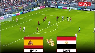 🔴LIVE  SPAIN vs EGYPT I 2024 FOOTBALL FULL MATCH LIVE STREAMING I eFOOTBALL PES 21 GAMEPLAY [upl. by Ecreip]