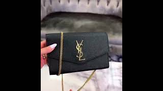 생로랑 SAINT LAURENT UPTOWN CHAIN WALLET IN GRAIN DE POUDRE EMBOSSED LEATHER 6077881GF0J1000 [upl. by Idolla]