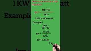 how to convert kw to Hp [upl. by Eneg424]