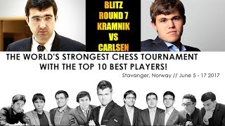 Vladimir Kramnik vs Magnus Carlsen  Altibox Norway Chess Blitz 2017  Round 7 [upl. by Eniamsaj890]