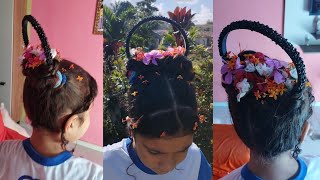 cabelo maluco na escola cesta de flores passo a passo como fazerseu penteado maluco [upl. by Angrist]