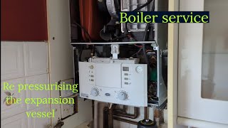 Worcester Bosch CDI Classic Re pressurising the expansion vessel using the filter [upl. by Briscoe]