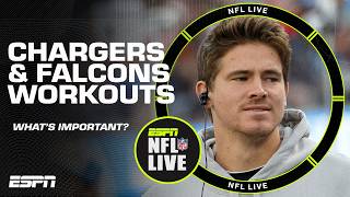 Day 1️⃣ of the Chargers amp Falcons voluntary offseason workouts What needs to get done  NFL Live [upl. by Llevrac]