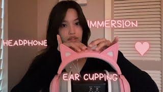 ASMR 3dio Ear Cupping Ear to Ear Whispering 🎧✨Headphone Immersion [upl. by Capp]