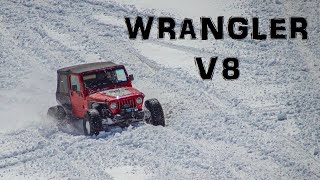 Jeep Wrangler On Snow  V8 engine Swap [upl. by Kiel482]