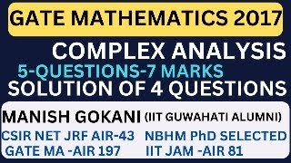 GATE MA 2017 COMPLEX ANALYSIS COMPLETE SOLUTION WITH MANISH SIRGATE2017 complexanalysis17 [upl. by Hazard]