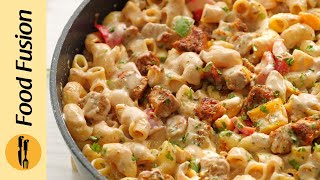 Fajita Chicken Mac amp Cheese Recipe by Food Fusion [upl. by Anerok200]