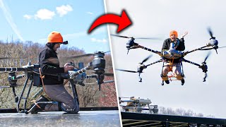 Man Flies in DJI Agras T40 Spray Drone [upl. by Bowes]