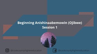 Beginning Anishinaabemowin Ojibwe Language 4 Part Series  Session 1 [upl. by Leseil]