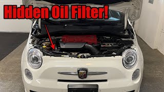 Fiat 500 Abarth Oil Change Some Disassembly Required [upl. by Attenev]