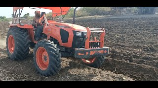 16 Kubota MU 5502 4WD and Lemken Plough [upl. by Nonnad]