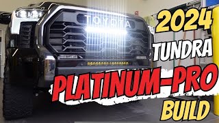 2024 Tundra “PLATINUMPRO” walk around with TRD Lift ARB Twin Air Compressor Baja S8 light bars [upl. by Ahseikram]