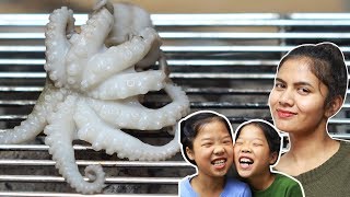 Octopus 미니화로 낙지 새우 쭈꾸미 TwinRoozi Family Mukbang 쌍둥이루지 가족 먹방 [upl. by Saticilef]