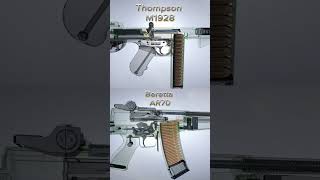 Thompson M1928 Submachine Gun Beretta AR70 Assault Rifle [upl. by Nonregla]