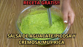 SALSA DE AGUACATEPICOSA Y CREMOSAMUY RICA [upl. by Ashien]