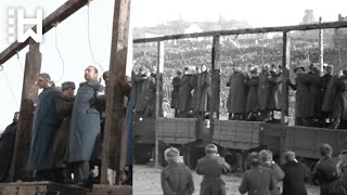 Mass public execution of Nazi soldiers who massacred tens of thousands of Kiev men women amp children [upl. by Lleraj]