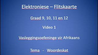 Afrikaans Woordeskat Video 1 Graad 9 10 11 en 12 [upl. by Kirenoj]