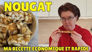 💕 Nougat version économique  ma recette facile et rapide nougat cacahuètes extra gourmand 😋 [upl. by Eilahs]