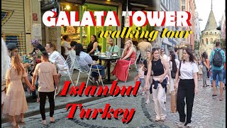 GALATA TOWER walking tour Istanbul Turkey [upl. by Adeuga]