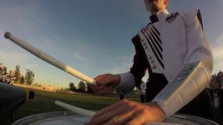 Umass Amherst drumline 2017 snare cam  Ean Goreham  field show  Pasadena Band Fest [upl. by Ahsiram]